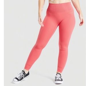 Gymshark X Whitney Simmons V2 Ribbed Waist Legging (Cyber Red)